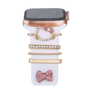 Anillo decorativo de abalorios de Metal de diamante de lujo para <span class=keywords><strong>Apple</strong></span> Watch Band <span class=keywords><strong>accesorios</strong></span> para Iwatch pulsera correas de silicona ornamento - Product Image 1