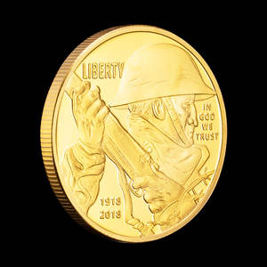 Moneda del <span class=keywords><strong>Centenario</strong></span> chapada en <span class=keywords><strong>oro</strong></span> 1918-2018 World Conflict I Tributo Coleccionable Recuerdo Regalo conmemorativo para fanáticos <span class=keywords><strong>de</strong></span> la historia - Product Image 3