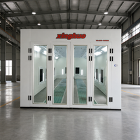 Solution tout-en-un : Cabines de peinture automobiles à chauffage diesel 24 kW 80 ° Cabine de peinture à air statique C avec éclairage 1000 lux et four automatique