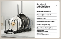 Support de rangement pliable et rétractable pour couvercles de casseroles Fengyue en fil de fer, 5+ niveaux réglables, moderne, minimaliste, multifonctionnel pour la cuisine