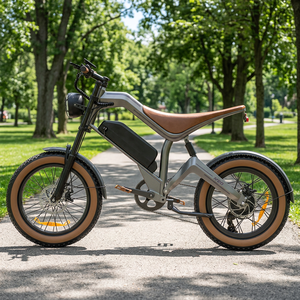 Bicicleta Eléctrica Retro con Motor sin Escobillas, Bicicleta Eléctrica Urbana para Adultos con Llantas Gruesas, Batería de Litio de 20 Pulgadas, Acero con Alto Contenido de Carbono - Product Image 1