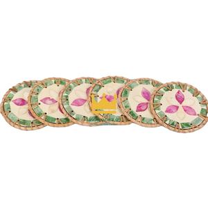 Posavasos coloridos de ratán OEM, posavasos de té con aislamiento de estilo asiático, almohadillas de concha hechas a mano antiquemaduras de Vietnam - Product Image 1