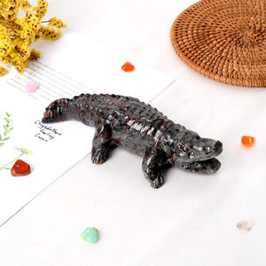 Vente en gros de sculptures de crocodile en cristal naturel pour la décoration et la relaxation, artisanat pour petits animaux - Product Image 4