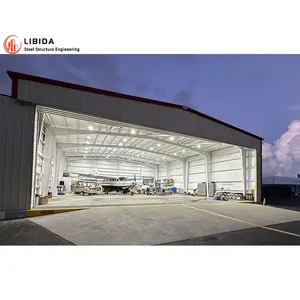 Hangar à grande portée Avions Entrepôt préfabriqué Atelier Usine industrielle Construction structurelle Bâtiment à structure en acier