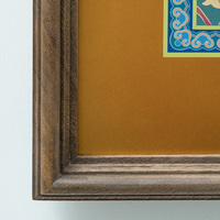 Tableau mural rectangulaire traditionnel multi-styles en laiton vieilli, peinture de vigne longue vie, marron foncé, avec cadre à mortaise
