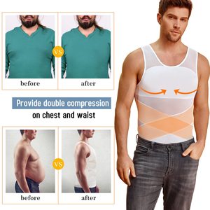 Maglietta a Compressione da <span class=keywords><strong>Uomo</strong></span> per un Comfort Eccellente, Gilet Modellante Snellente, Intimo Contenitivo per Pancia, Canotta Aderente - Product Image 3