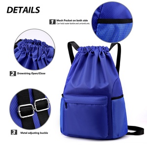 <strong>Custom</strong> <strong>Drawstring</strong> <strong>Bag</strong> Sport Oxford Fabric Unisex With Zipper Pocket Colorful Gym Multi Function Zipper Gym <strong>Drawstring</strong> <strong>Bags</strong> - Product Image 6