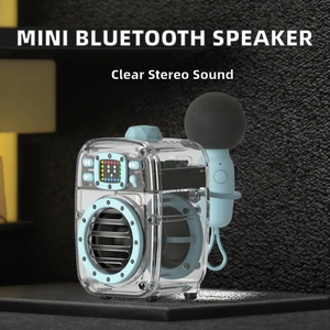 Haut-parleur de karaoké transparent, mini lecteur audio sans fil portable avec microphone, écran LED pour la chambre, la voiture, les voyages - Product Image 2