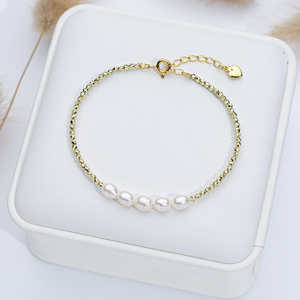 New 5-6mm Natural <b>Freshwater</b> <b>Pearl</b> <b>Bracelet</b> for Women Rice Shaped Glass High-End Jewelry Wholesale - Product Image 5