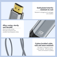 A383 Typ C 8K für elektronisches HDMI-Konvertierungs adapter kabel 1080p Kupfer Metall geflochtener Netz monitor Stecker auf Stecker für HDMI-Kabel