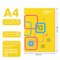 Cahier d'exercices scolaire personnalisé pour l'apprentissage sur le campus, agrafé, multi-spécifications, multi-couvertures, pour l'écriture, direct usine