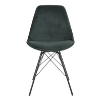 Chaises latérales en velours entièrement recouvertes de qualité supérieure, revêtement en velours résistant à l'usure, base en fil métallique noir robuste