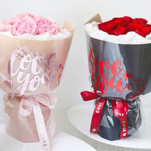 Luxury 58*58cm/pcs Hot Stamping Printed <b>Cellophane</b> Flower <b>Wrapping</b> <b>Paper</b> Gift Wrap <b>Paper</b> for Florist - Product Image 3
