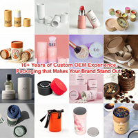 Emballage cosmétique biodégradable recyclable toutes les tailles 50ml pots de papier d'art cosmétique Tube de papier de cylindre environnemental de qualité alimentaire