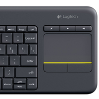 Teclado Inalámbrico Táctil Logitech Original K400 Plus para Smart TV, Portátil, Escritorio, Silencioso, con Panel Táctil para PC, Laptop y Android