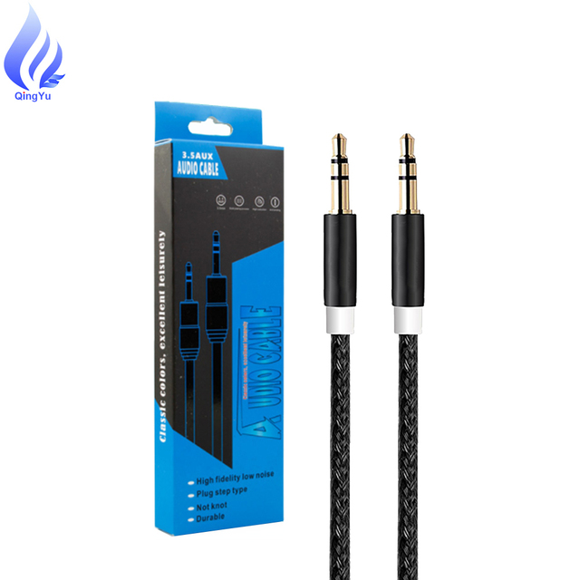 Nylon Braided Coaxial 3.5mm Stereo Male to Male Audio Cable for Car Computer Cellphone Headset Speaker
