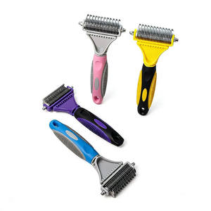 कुत्ते बिल्ली Deshedding कंघी पेशेवर पालतू जानवर बाल स्टाइल उपकरण डबल साइड Dematting उपकरण - Product Image 6