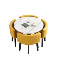Ensemble de table et chaises de café de loisirs, chaises de salle à manger en fer, table ronde de petite taille pour zone de réception et de repos, ensemble de salle à manger