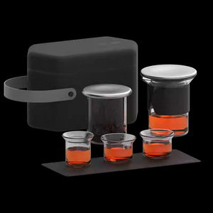 Originale nuovo da viaggio Set da tè portatile tazza veloce una pentola due tazze all'aperto tè Kung Fu stile classico teiera in vetro Set per caffè - Product Image 2