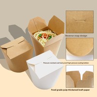 Contenants à emporter personnalisés en papier couché jetables, pliables, pour nouilles, bols, tubes à pâtes, boîtes à poulet frit, avec pelliculage mat