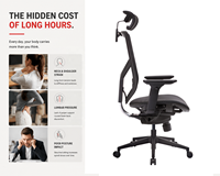 Chaise de bureau ergonomique en maille avec dossier réglable, accoudoirs 4D, siège coulissant, pivotante, inclinaison à 15 positions, verrouillage, vérin à gaz classe 4, chaise de direction