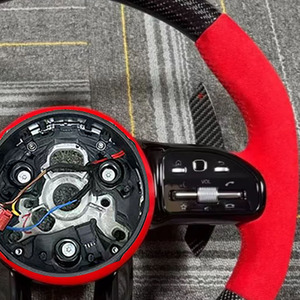 Volant en fibre de carbone pour Mercedes-Benz <span class=keywords><strong>AMG</strong></span> W204 W205 CLA GLA 45 Classe C217 W211 W212 W221 W222 S63 C63 GLA45 C43 SLC - Product Image 6