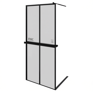 Essc Walk In Shower Wall 39.4x76.8 Inch Aluminum <b>Frame</b> With Shelf For Bathroom - Product Image 1