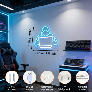Letrero LED de Neón <span class=keywords><strong>con</strong></span> Temática de Hacker, Luz USB para Sala de <span class=keywords><strong>Juegos</strong></span>, Dormitorio, Cibercafé, Sala de Esports, Decoración de Pared para Hogar y Comercios - Product Image 2