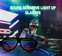 Lunettes LED intelligentes programmables par application, RVB, sans fil, rechargeables par USB, lumineuses, pour la remise des diplômes, Diwali, Ramadan
