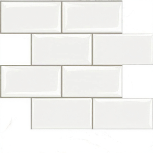 10x10 pulgadas Mosaico Autoadhesivo 3D Blanco para Pared, Estilo Parqué, para Decoración de Interiores, Revestimiento de Pared - Product Image 2