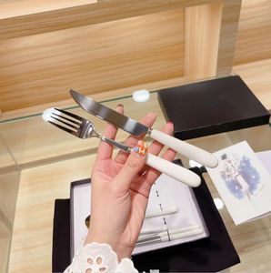 Eco-Friendly Stainless Steel Tableware <b>Set</b> with <b>Ceramic</b> Handles Includes <b>Knife</b> Fork Spoon Chopstick-for Dinnerware - Product Image 6