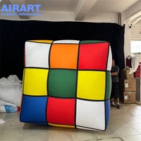 Ornement gonflable géant en forme de Rubik's Cube, cube de puzzle gonflable personnalisé pour accessoire de scène