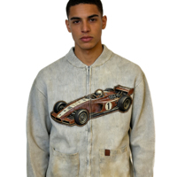 Cardigan en tricot côtelé vintage pour homme, style streetwear, coupe oversize, zippé, avec poches, vente en gros, collection automne-hiver
