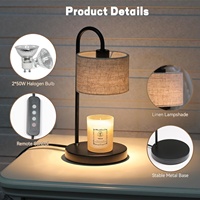 Lampe chauffe-bougies moderne personnalisée Abat-jour en tissu 35W/50W Ampoules halogènes Lampe de table parfumée pour chambre/salon Décoration intérieure