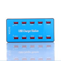 Station de charge rapide USB 5V 20A 100W, concentrateur de charge intelligent à 10 ports pour téléphones mobiles et tablettes, matériau ignifuge, adaptateur universel