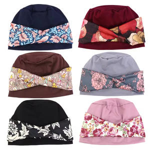 Nuevo Turbante Cruzado para Mujer con Estampado Floral, Pañuelo Elástico para la Cabeza, Hiyab Musulmán, Pañuelo para Quimioterapia, Bandanas - Product Image 2