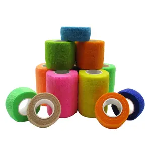 Blue Smiling Face Non-Woven Self Elastic Adhesive Bandage Flexible Stretch Finger Wrist and Ankle First Aid Vet Wrap