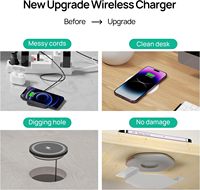 OEM ODM Fast 10W Through Table Smart Charging Mobile Phone 30mm Under Table Charger Wireless for Phone