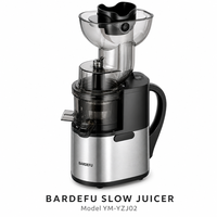 Extracteur de jus lent à froid en aluminium, goulotte d'alimentation large de 170 mm, rendement élevé en jus, double sortie, pour fruits et légumes, usage commercial et VR