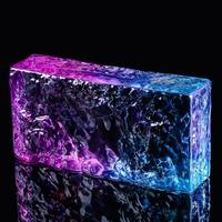 Bloc de verre cristallin coloré dégradé, briques carrées solides pour comptoir de bar de restaurant, décoration d'espace commercial