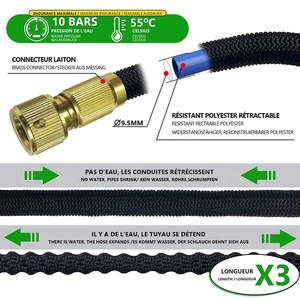 Manguera de Agua Negra de Alto Rendimiento, Expandible de 3/4'', 100 pies, Anti-UV, Anti-Corrosión, para Autos, Jardinería y Césped - Product Image 2
