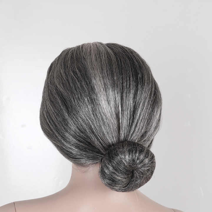 Disfraz De Abuela Completo - Peluca Gris + Accesorios (7 Piezas)