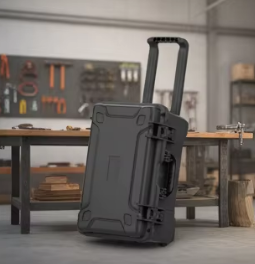 Valigia rigida protettiva per attrezzature di grandi dimensioni con ruote direzionali e tirante, con schiuma pretagliata e maniglia, per armi e sicurezza - Product Image 5