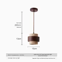 Lustre suspendu haut de gamme style Wabi-sabi pour salon, chambre, bar, salle à manger, style vintage, pour gîte, 5 kg, commande par interrupteur
