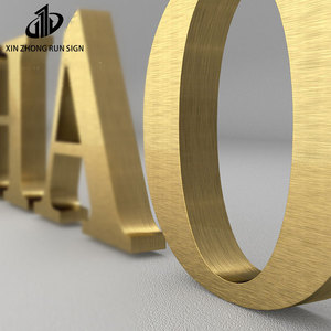 Lettere in Metallo Personalizzate in Acciaio Inox Spazzolato Effetto Specchio Dorato per <span class=keywords><strong>Aziende</strong></span> di Panificazione con Strisce <span class=keywords><strong>LED</strong></span> - Product Image 1