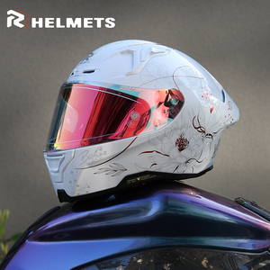 Nouveau casque de moto intégral ABS pour hommes et femmes, toutes saisons, avec aileron arrière, certifié 3C, homologué DOT et ECE - Product Image 1