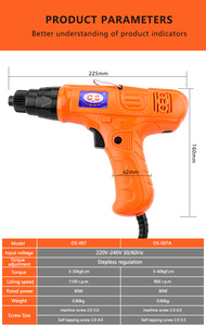 <span class=keywords><strong>Destornillador</strong></span> Eléctrico OS-007 Tipo Pistola Industrial y para Bricolaje, CA 100-240V, Máquina Multifuncional Semi-Automática - Product Image 2