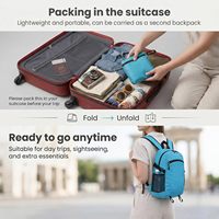 Sac à dos de randonnée léger en polyester 30L, pliable, sac de voyage compact, résistant à l'eau et aux déchirures