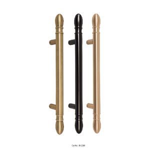 Poignée de tirage latérale moderne Helga en aluminium avec centre en acier inoxydable SS304 pour porte d'armoire et quincaillerie de meuble - Product Image 1