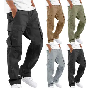 2024 Oem Cargo pantalones de chándal hombres Streetwear negro Cargo pantalones caqui pantalones de pista de talla grande Cargo pantalones hombres